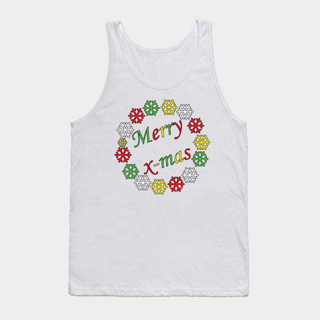 Merry X-mas Typography Design - Coloured 2 Tank Top by art-by-shadab